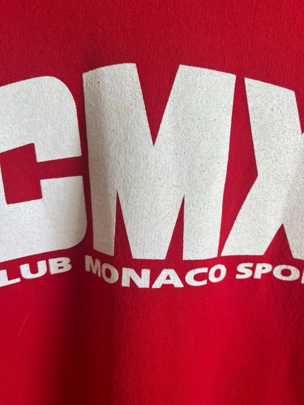 Club Monaco CMX Sweatshirt Red Crewneck Logo 90s Retro - Picture 4 of 10